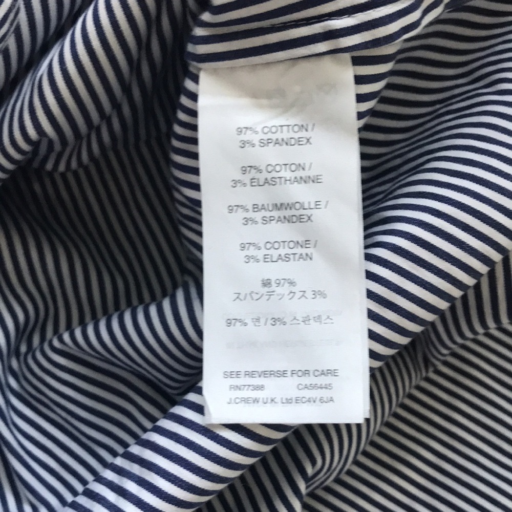 J. Crew Endless shirt blue stripe tunic top button front size 0 or small - Picture 12 of 12